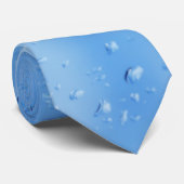 Blaue Krawatte mit Wassertropfen (Gerollt)