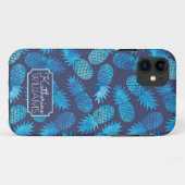 Blaue Krawatten-Ananas | addieren Ihren Namen Case-Mate iPhone Hülle (Rückseite (Horizontal))