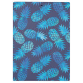 Blaue Krawatten-Ananas | addieren Ihren Namen Klemmbrett (Rückseite)