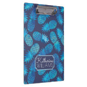 Blaue Krawatten-Ananas | addieren Ihren Namen Klemmbrett (Rechts)