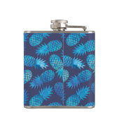 Blaue Krawatten-Ananas Flachmann (Rückseite)