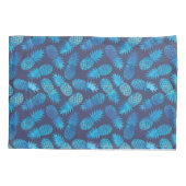 Blaue Krawatten-Ananas Kissenbezug (Rückseite-Links)