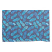 Blaue Krawatten-Ananas Kissenbezug (Vorderseite-Rechts)