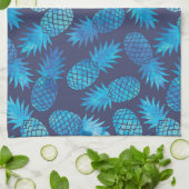 Blaue Krawatten-Ananas Küchentuch (Gefaltet)