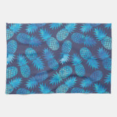 Blaue Krawatten-Ananas Küchentuch (Horizontal)