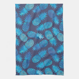 Blaue Krawatten-Ananas Küchentuch