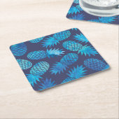 Blaue Krawatten-Ananas Rechteckiger Pappuntersetzer (angewinkelt)