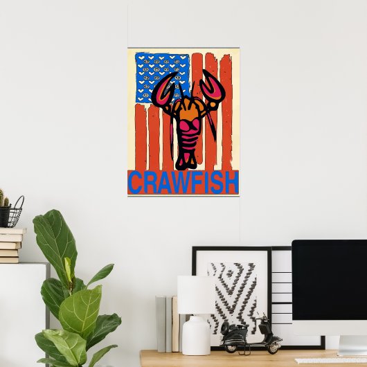 Blaue Krebse-Flagge Poster (Heimbüro)