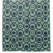 Blaue Kreise Duschvorhang (Vorderseite)