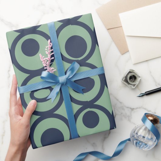 Blaue Kreise Geschenkpapier (Schenken)