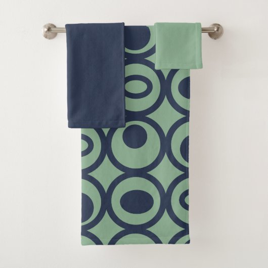Blaue Kreise in Circles Bath Handtuch Set (Insitu)
