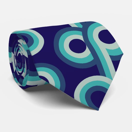 Blaue Kreise Krawatte (Gerollt)