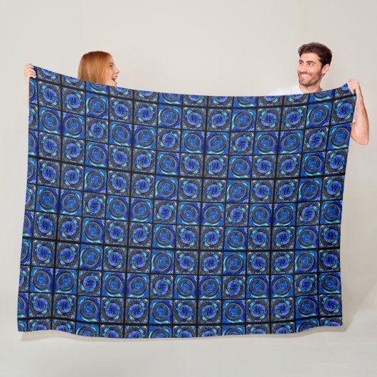 Blaue Kreise Mosaik Fleecedecke (Beispiel)