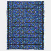 Blaue Kreise Mosaik Fleecedecke (Vorderseite)