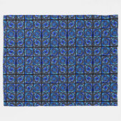 Blaue Kreise Mosaik Fleecedecke (Vorderseite (Horizontal))