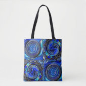 Blaue Kreise Mosaik Tasche (Vorderseite)