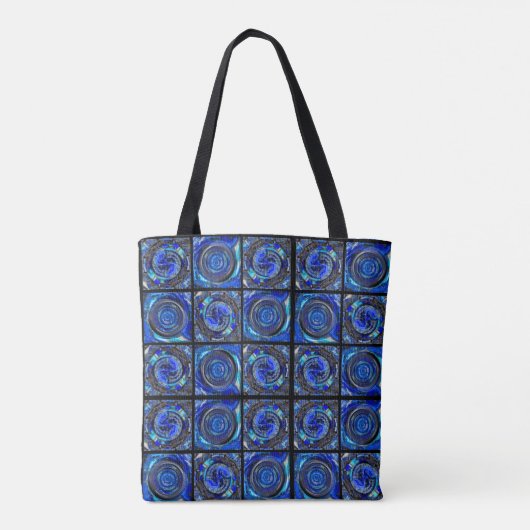 Blaue Kreise Mosaik Tasche (Rückseite)