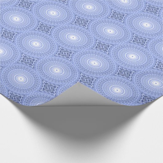Blaue Kreise wirbeln Muster Geschenkpapier (Ecke)