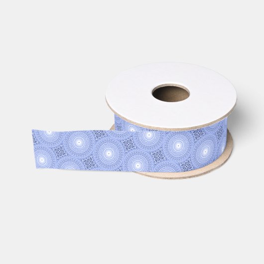 Blaue Kreise wirbeln Muster Ripsband (Spule)