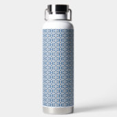 Blaue Kreismuster-Wasserflasche Trinkflasche (Rückseite)