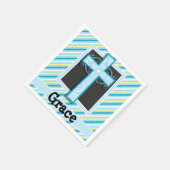 Blaue Kreuz-, Blau- und Gelbstreifen Serviette (Ecke)