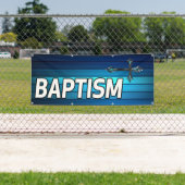 blaue Kreuz und Planken Taufe Banner (Insitu)