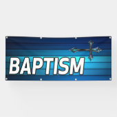 blaue Kreuz und Planken Taufe Banner (Horizontal)