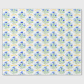 Blaue Kreuze im Frühjahrspapier Geschenkpapier (Flach)
