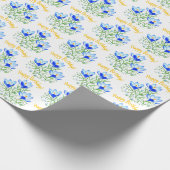 Blaue Kreuze im Frühjahrspapier Geschenkpapier (Ecke)