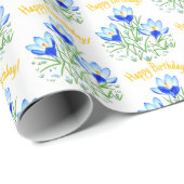 Blaue Kreuze im Frühjahrspapier Geschenkpapier (Rolleneckpunkt)