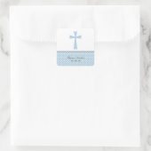 Blaue Kreuzkleber Quadratischer Aufkleber (Tasche)
