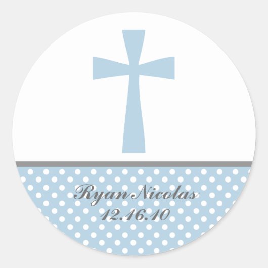 Blaue Kreuzkleber Runder Aufkleber (Vorderseite)