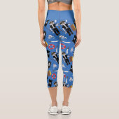 Blaue Kreuzknochen Capri Leggings (Rückseite)