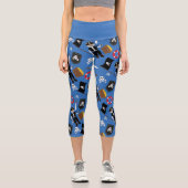 Blaue Kreuzknochen Capri Leggings (Vorderseite)