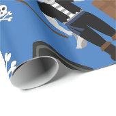 Blaue Kreuzknochen Geschenkpapier (Rolleneckpunkt)