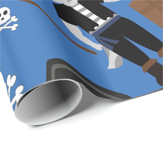 Blaue Kreuzknochen Geschenkpapier (Rolleneckpunkt)