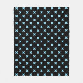 Blaue Kreuzstiche auf schwarz Fleecedecke (Vorderseite)