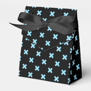 Blaue Kreuzstiche auf schwarz Geschenkschachtel