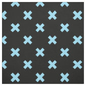 Blaue Kreuzstiche auf schwarz Stoff (Muster)