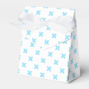 Blaue Kreuzstiche auf weiß Geschenkschachtel