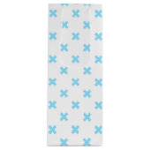 Blaue Kreuzstiche auf weiß Geschenktüte Für Weinflaschen (Vorderseite)