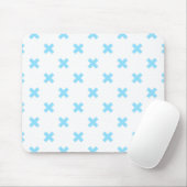 Blaue Kreuzstiche auf weiß Mousepad (Mit Mouse)