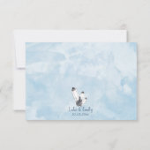 Blaue Kristalle und blühende UAWG RSVP Karte (Rückseite)