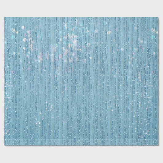 Blaue Kristallvorhänge Geschenkpapier (Flach)
