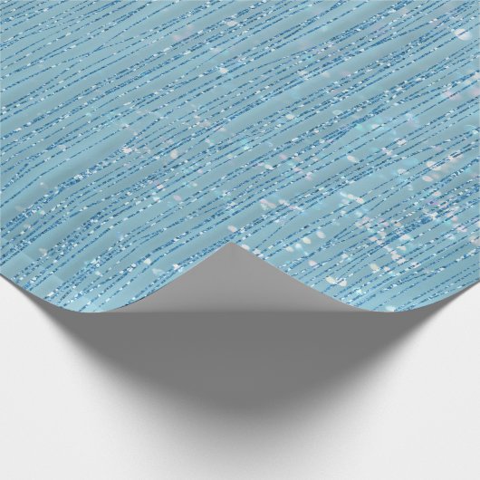 Blaue Kristallvorhänge Geschenkpapier (Ecke)