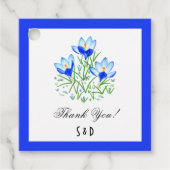 Blaue Krokus Gefallen-Tags Geschenkanhänger (Vorderseite)