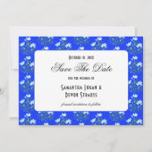 Blaue Krokus-Hochzeit Save The Date (Vorderseite)