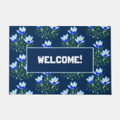 Blaue Krokusblumen Fußmatte (Vorderseite)