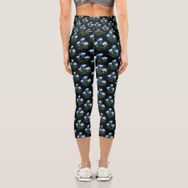 Blaue Krokusse Capri Leggings