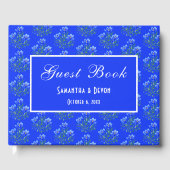 Blaue Krokusse Hochzeit Gästebuch (Vorderseite)